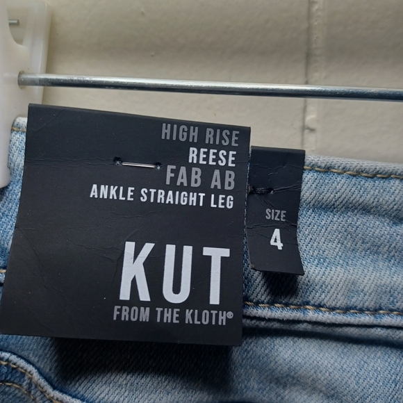 Kut From The Kloth Womens Reese High Rise Ankle Straight Jeans Distressed NWT - Picture 6 of 11